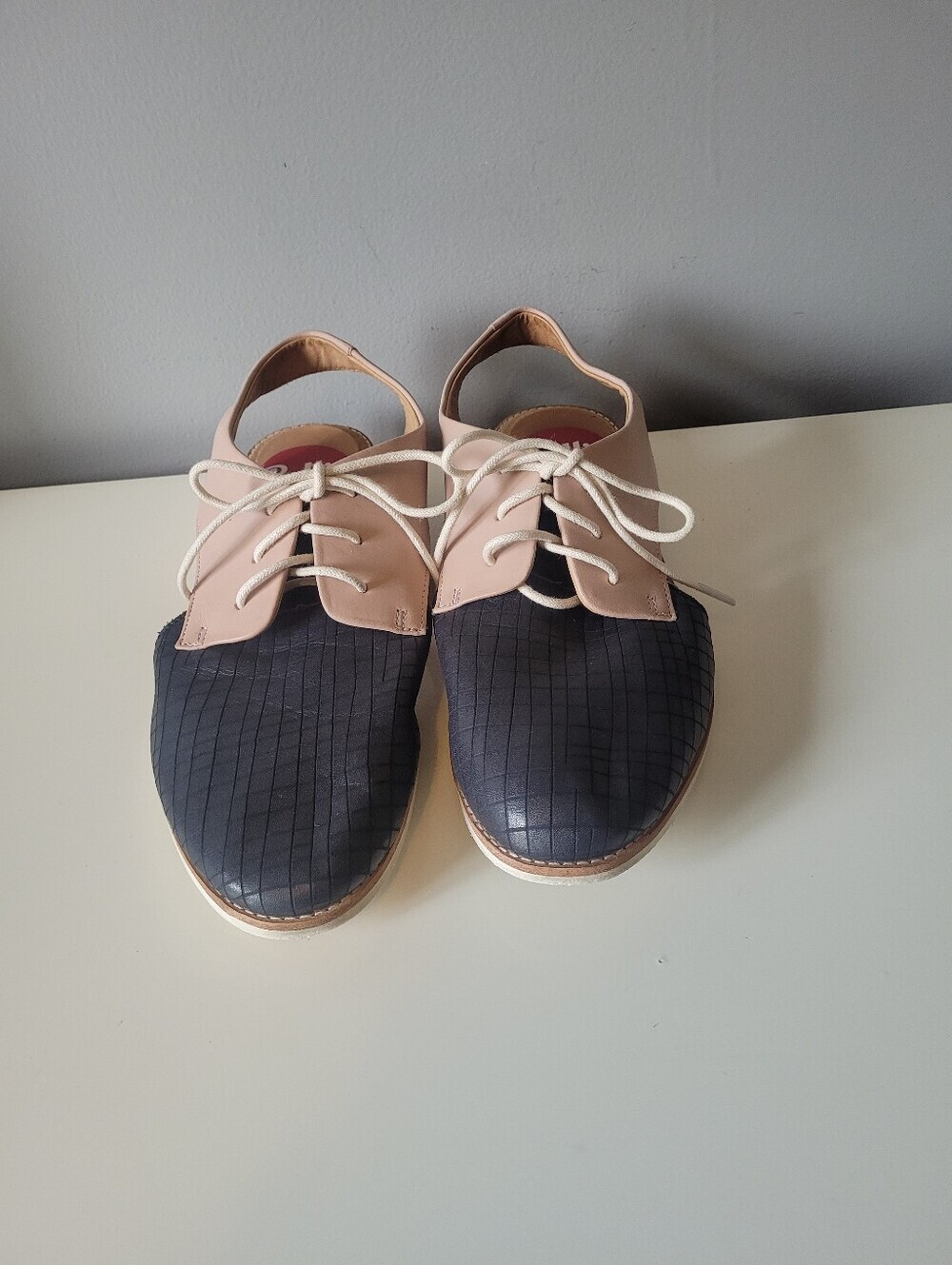 Rollie Derby Slingback In Scored Navy/Snow Pink, VGUC, Size 39 - Picture 2 of 10